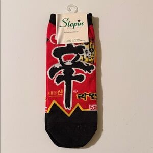 Red and Black Casual Socks